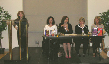 Author Susan Lyons at the Vancouver Public Library on Valentine's Day 2006 with popular women's authors Mary Forbes, Nancy Warren and Kate Austin