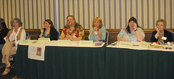A panel of authors at the Writers Weekend conference in Bellevue, Washington